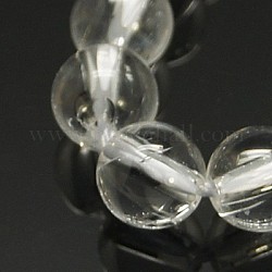 Natürlichem Quarz-Kristall-Perlen Stränge, Bergkristallperlen, Runde, 4 mm, Bohrung: 1 mm, ca. 47 Stk. / Strang, 7.5 Zoll