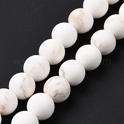 Brins de perles rondes en magnésite naturelle, mat, 8mm, Trou: 1mm, Environ 50 pcs/chapelet, 15.74 pouce