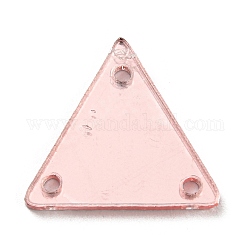 Triángulo acrílico espejo coser en pedrería, accesorios de prendas de vestir, Enlaces multifilares, rosa brumosa, 14x16x1.3mm, agujero: 1.2 mm