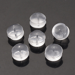 Gummi-Ohrmuttern, Ohrring Rücken, Transparent, 5x5x4 mm, Bohrung: 0.5 mm