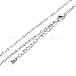 Латунные кабельные цепи ожерелья, долговечный, Реальная платина, 16.34 дюйм (41.5 см)