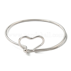 201 brazalete de corazón con envoltura de alambre de acero inoxidable, color acero inoxidable, diámetro interior: 2-1/2 pulgada (6.35 cm)