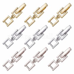 SUNNYCLUE 1 Box 9Pcs 3 Colors Fold Over Clasp Extender Foldover Extension Clasp Brass Fold Over Clasps Necklace Extenders for Jewelry Making Bracelets Adult DIY Supplies Silver Golden Rose Gold