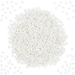 Pandahall Elite umweltfreundliche handgefertigte Polymer Clay Perlen, Disc / Flachrund, heishi Perlen, weiß, 4x1 mm, Bohrung: 1 mm, ca. 380~400 Stk. / Strang, 17.7 Zoll, 8strands