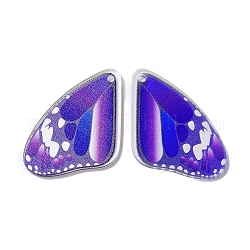 Pendente acrilico opaco, ali di farfalla, malva, 34x22x1.5mm, Foro: 1.4 mm