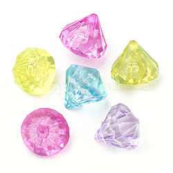 Transparent Acrylic Charms, Diamond, Mixed Color, 12x11mm, Hole: 1.5mm, about 905pcs/500g