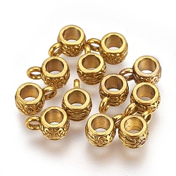 Tibetan Style Hangers, Bail Beads, Lead Free, Antique Golden, 11x6x7mm, Hole: 3mm, Inner Diameter: 4mm