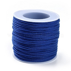 Cordon en coton macramé, corde tressée, avec bobine en plastique, pour accrocher au mur, artisanat, emballage cadeau, bleu, 1.2mm, environ 49.21 yards (45 m)/rouleau