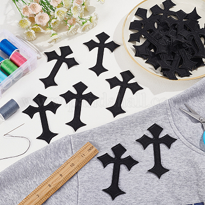 Shop NBEADS 30 Pcs Black Cross Patches for Jewelry Making