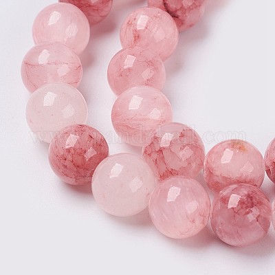 Perles de jade vertes colorées naturelles&nbsp;X-G-G757-02-6mm-1
