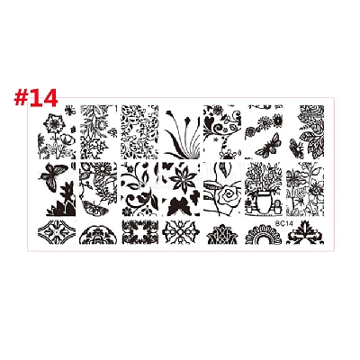 Stainless Steel Nail Stamping Plates, Nail Stamper Nail Art Plates Floral  Leaf Butterfly, for Template Image Manicure Stencils Tools, Stainless Steel