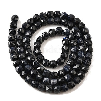 Natürliche schwarze Saphirperlenstränge&nbsp;G-G259-C02-4x4mm-1
