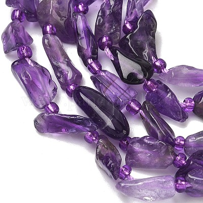 Natürlichen Amethyst Perlen Stränge&nbsp;G-Z130-B01-01-1