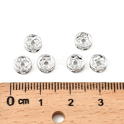 Messing Strass Zwischen perlen&nbsp;X-RB-A014-Z6mm-01S-NF-1