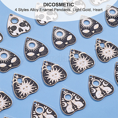 Wholesale DICOSMETIC 24Pcs 4 Styles Love Heart Charms Alloy Enamel