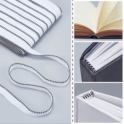 109.36 Yards(100m) Book Headband, 0.6 Wide Black Book Binding End Strap Flat Polyester Bias Binding Tape for Book Binding
