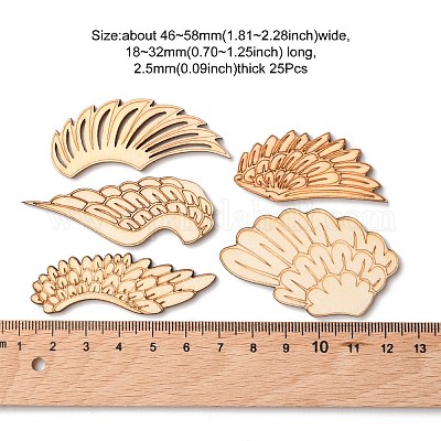 25 Paar 5 Holzcabochons im Stil&nbsp;WOOD-CJ0001-67-1
