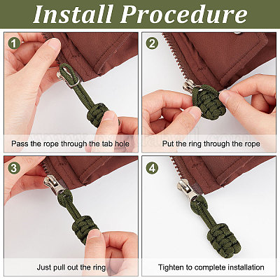 Nylon Zipper Pull Replacement, 10pcs Universal Zipper Pulls Tabs