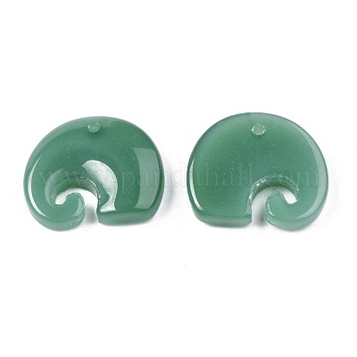 Pendentifs en verre d'imitation jade&nbsp;GLAA-S054-32A-1