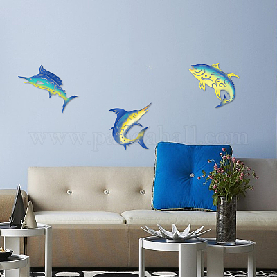 Metal Fish Wall Decor Outdoor Indoor Art Sculpture Hanging Ocean