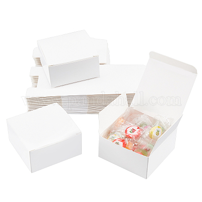 30 Pack PandaHall Little Kraft Gift Candy Box Bulk 1.5x1.5x1.5inch Small Kraft Gift Box Mini White Paper Candy Box Soap Box Square Cardboard Earring Ring Small Jewelry Favor Treat Boxes 