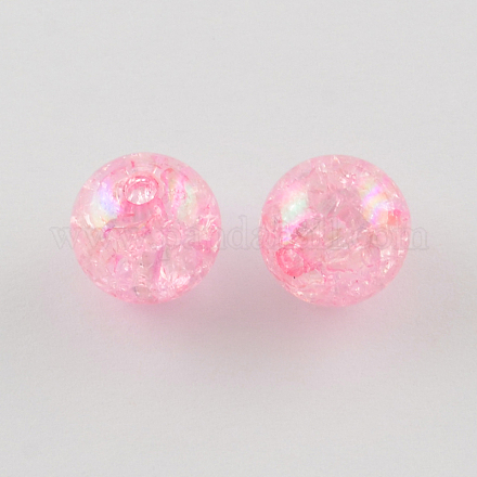 Bubblegum AB Color Transparent Crackle Acrylic Round Beads CACR-R011-20mm-01-1