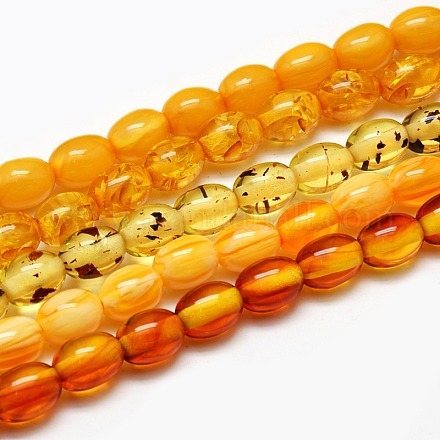 Buddhist Jewelry Beaded Findings Resin Oval Bead Strands RESI-L002-H-1