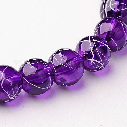 Drawbench Transparent Glass Round Beads Strands X-GLAD-Q012-8mm-20-1