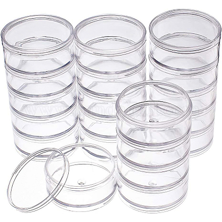 Benecreat 60ml stapelbare runde Kunststoffbehälter 4 Säulen (5 Schichten / Säule) Perlenaufbewahrungsgläser für Perlen CON-BC0005-66-1