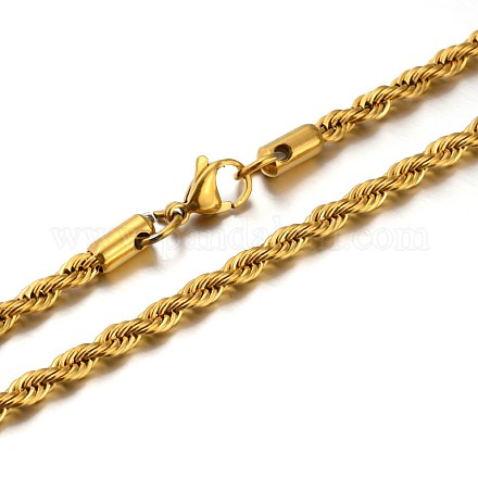Collares de cadena de cuerda de 304 acero inoxidable NJEW-P047-40-1