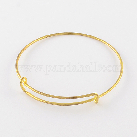 調整可能な鉄拡張バングル作り  ゴールドカラー  2-1/2インチ（65mm） BJEW-YW0001-03G-1