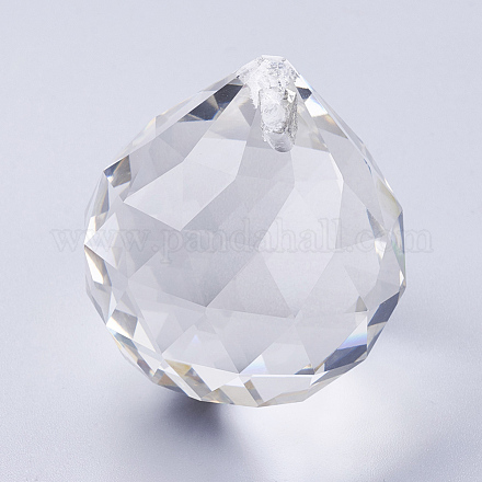 Clear Faceted Big Drop Glass Pendants X-GD40x46mm-1