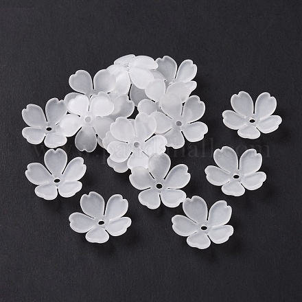 5-petal transparente Acryl Perlenkappen OACR-A017-13-1