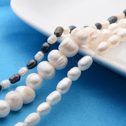 Fili di perle di perle d'acqua dolce coltivate naturali PEAR-MSMC002-M2-1