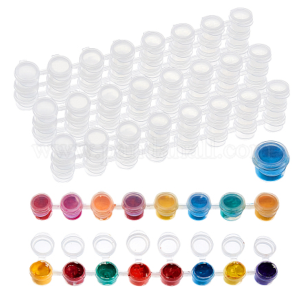 Vasos de pintura vacíos de plástico con tapas DIY-PH0027-11-1