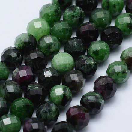 Natural Ruby in Zoisite Beads Strands G-J369-15-5mm-1