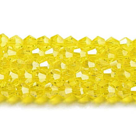 Transparentes perles de verre de galvanoplastie brins GLAA-F029-3mm-C21-1