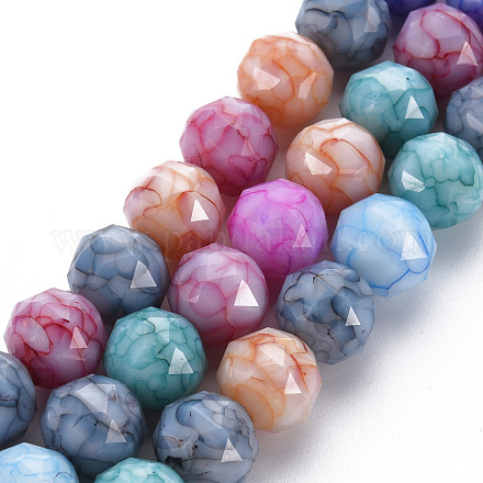 Opaque Baking Painted Glass Beads Strands EGLA-N006-011I-1