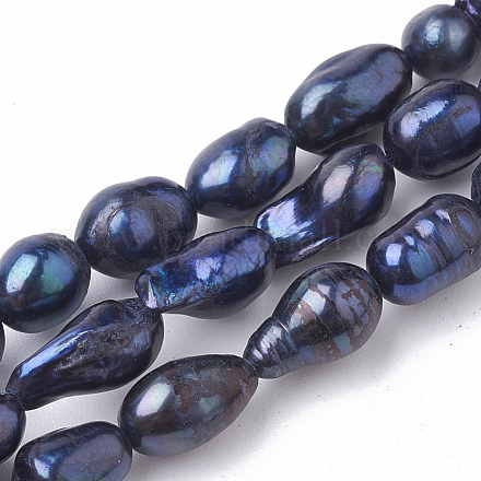Fili di perle di perle d'acqua dolce coltivate naturali PEAR-S013-04-1