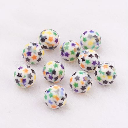 Rociar perlas de resina pintadas GLAA-F049-A22-1