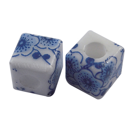 Handmade Blue and White Porcelain Beads X-CFF047Y-1