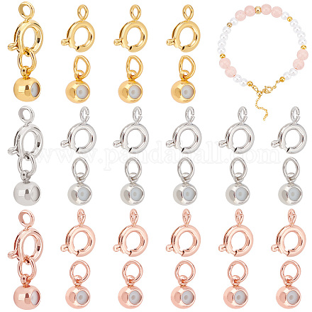 PH PandaHall 30pcs Stopper Beads with Brass Spring Ring Clasps 18k Gold Plated Spring Clasps Silicone Stopper Beads Round Closed Ring Clasps for DIY Necklaces Anklets Jewelry Making KK-PH0004-79-1