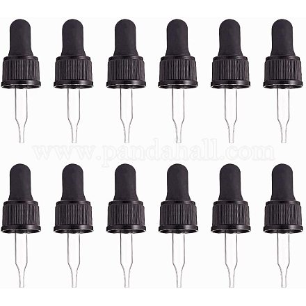 PandaHall Elite 12pcs Glass Eye Droppers for Essential Oil 5ml (1/6 Ounce) Pressure Rotating Cover Oil Droppers Pipettes Roller Tops for Essential Oil Bottles PH-TOOL-G011-13A-1