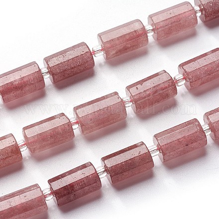 Chapelets de perles aux fraises en quartz naturel G-J385-E04-10x16mm-1