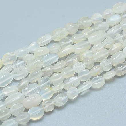 Naturelles perles pierre de lune blanc brins G-L550A-01-1