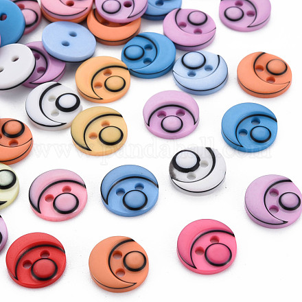 2-Rondelle botones de plástico BUTT-N018-014-1