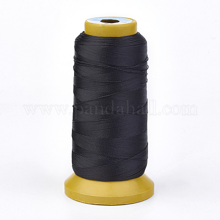 ポリエステル糸  カスタム織りジュエリー作りのために  ブラック  0.25mm  約700m /ロール NWIR-K023-0.25mm-14-1