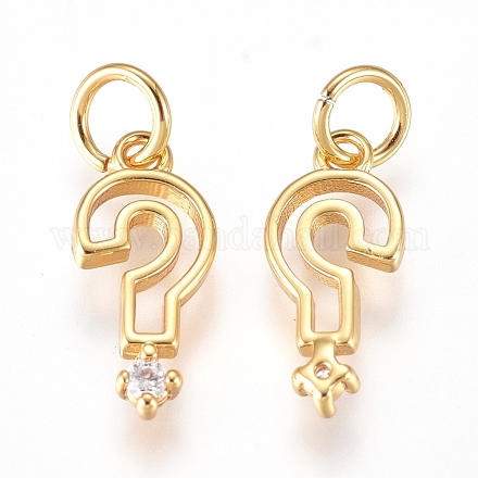 Brass Punctuation Charms ZIRC-L070-84G-1