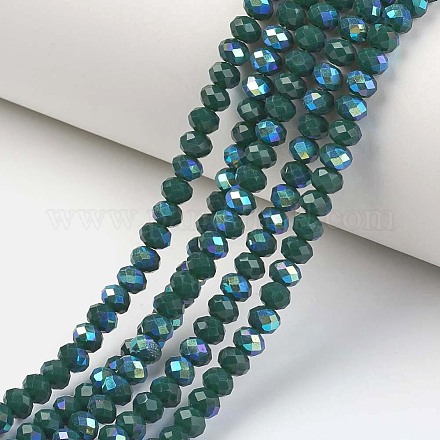 Electroplate opaco colore solido perle di vetro fili EGLA-A034-P4mm-L06-1