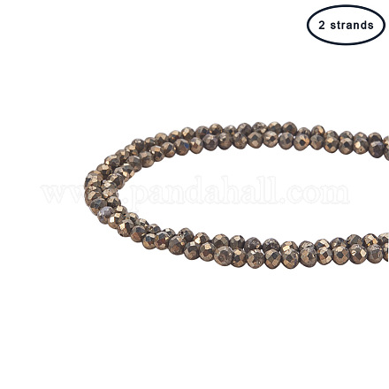 Fili di perline di pirite naturale Pandahall Elite G-PH0034-15-1